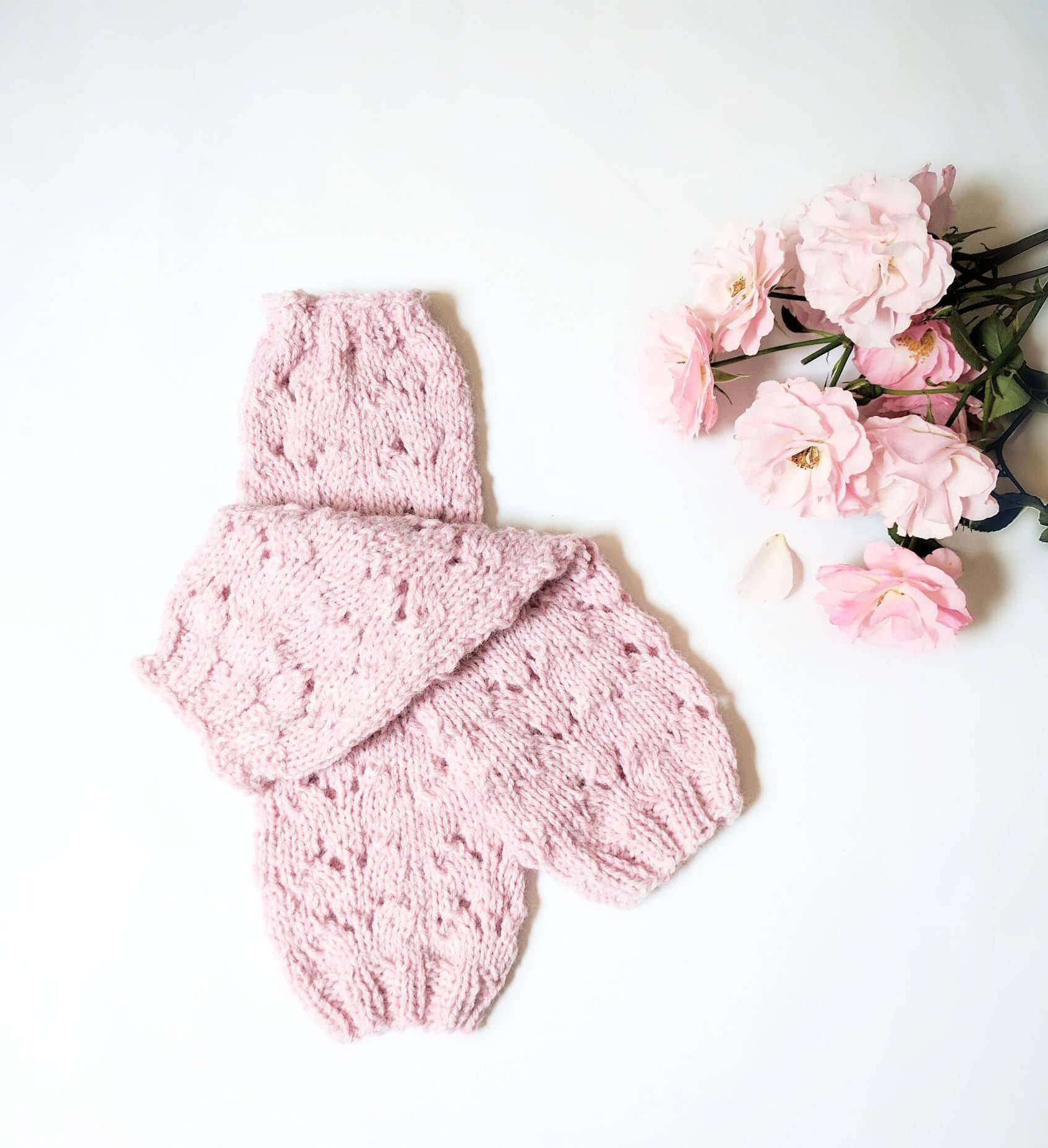 Knitted Wool Blend Leg Warmers, Light Rose Pink, Dance Sports Ballet Wear