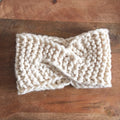 Knit Turban Headband, Chunky Ear Warmer womens in cream color