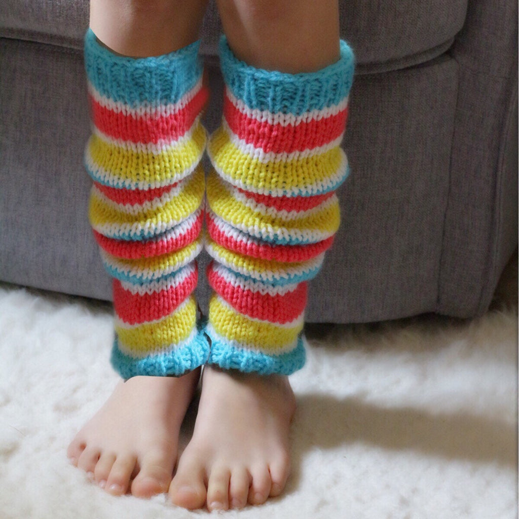 Striped Knit Leg Warmers: Slouchy Costume Accessory for Girls