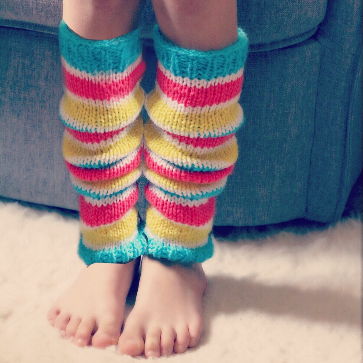 Striped Knit Leg Warmers: Slouchy Costume Accessory for Girls