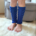 Hand Knit Blue Cable Knit Leg Warmers - Kids Sizes