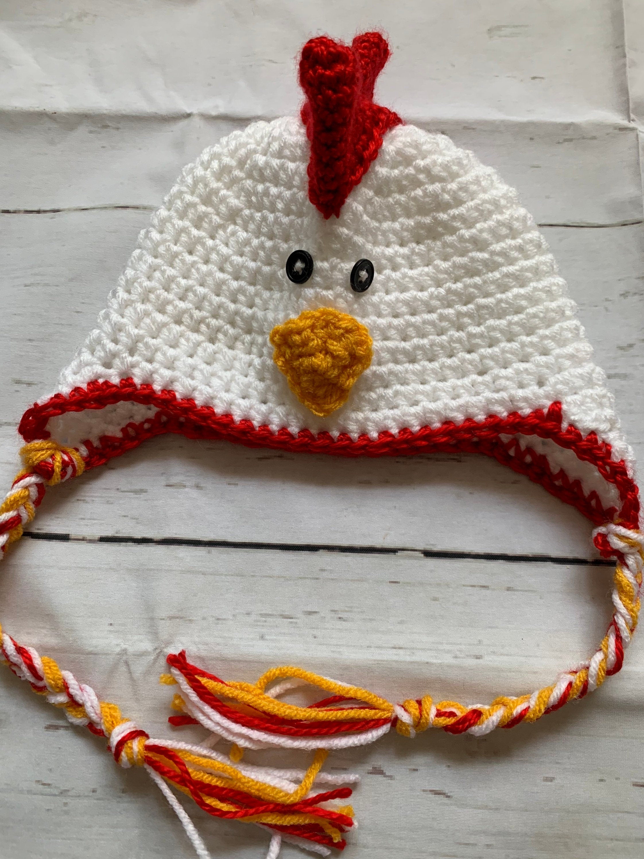 Crochet Chicken Hat: Kids Halloween Costume, Dress Up