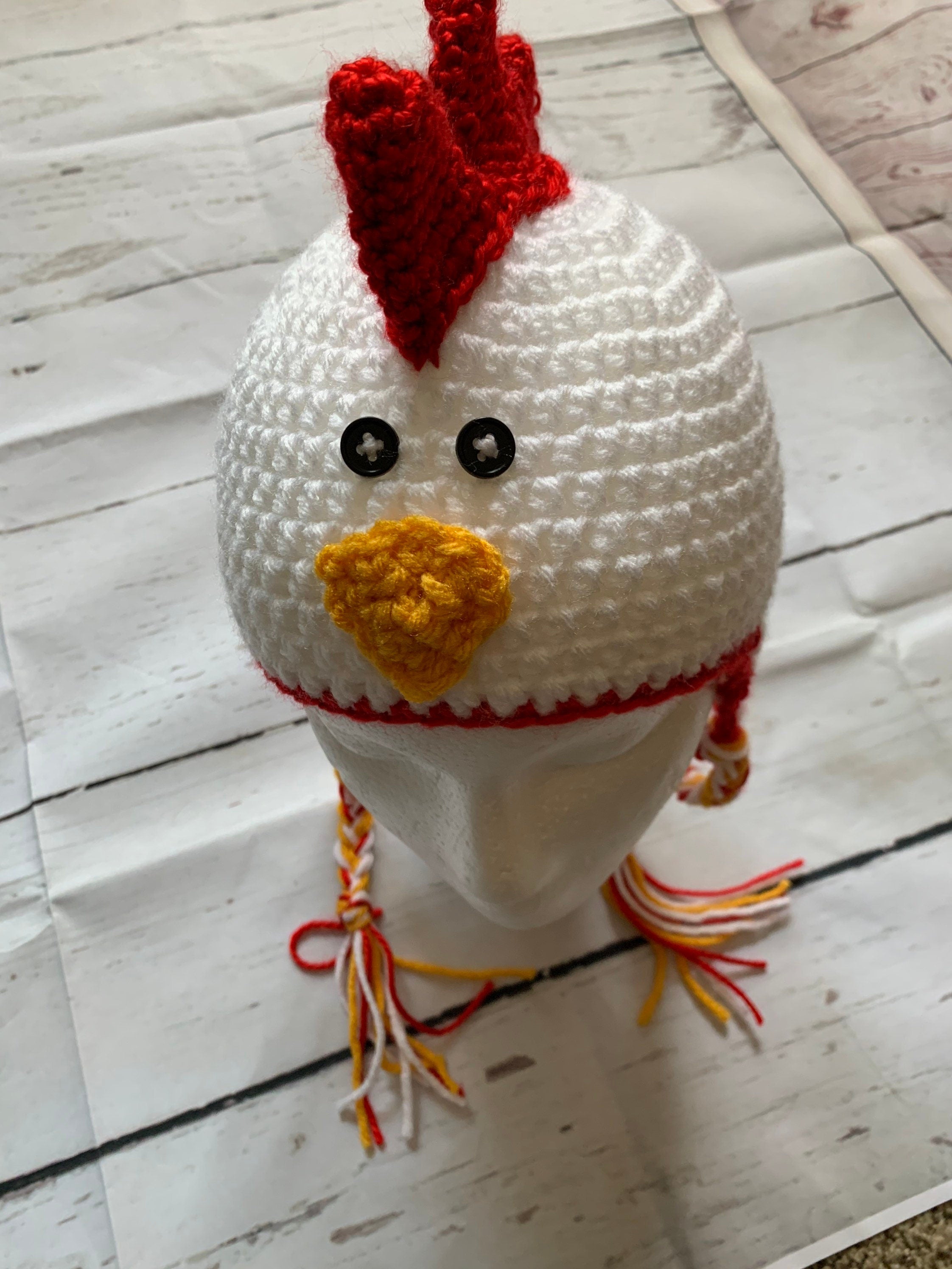 Crochet Chicken Hat: Kids Halloween Costume, Dress Up