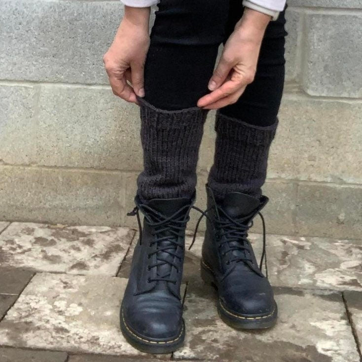 Leg warmers short ankle warmers in charcoal black color