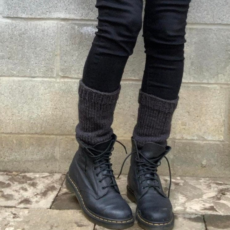 Leg warmers short ankle warmers in charcoal black color