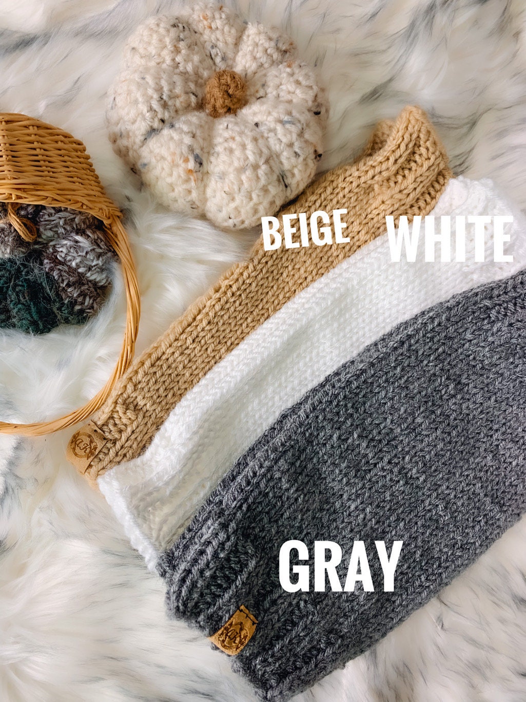 Knit Ankle Warmers: Gray Acrylic Leg Warmers