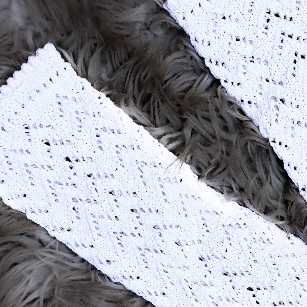 Hand Knitted Long Socks: White Victorian Style Cotton Blend Stockings