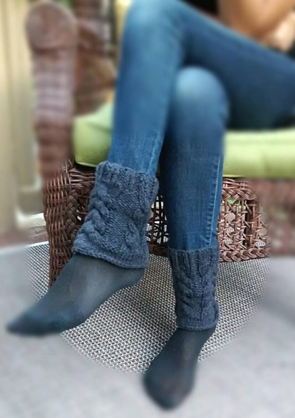 Ankle warmers short boot cuffs Women's leg warmers in dark gray, black or white