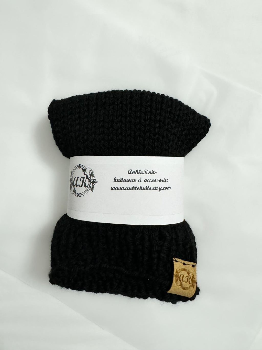 Knitted Ankle Warmers: Light Beige Acrylic Leg Warmers