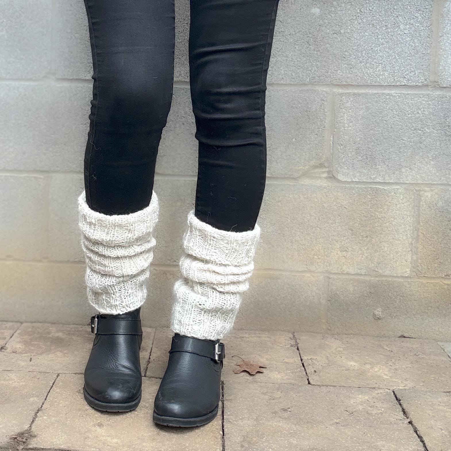 Hand Knit Alpaca Boot Cuffs | Cozy Scrunchy Leg Warmers | Winter Accessories