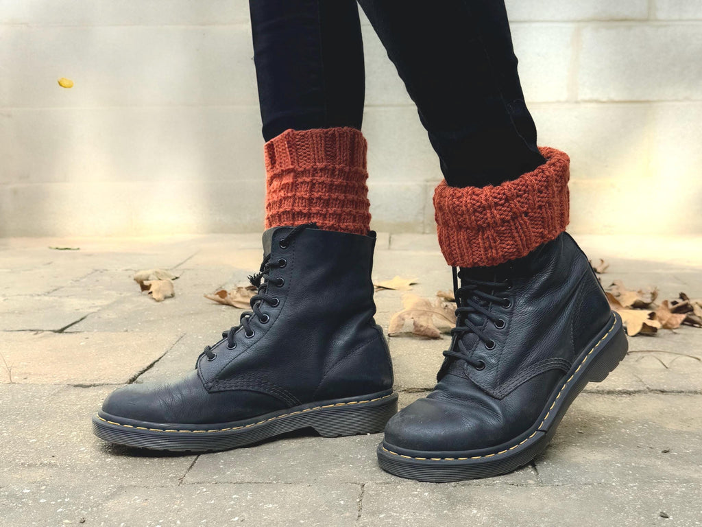 Short ankle warmers / leg warmers in beige color
