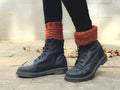 Short ankle warmers / leg warmers in beige color