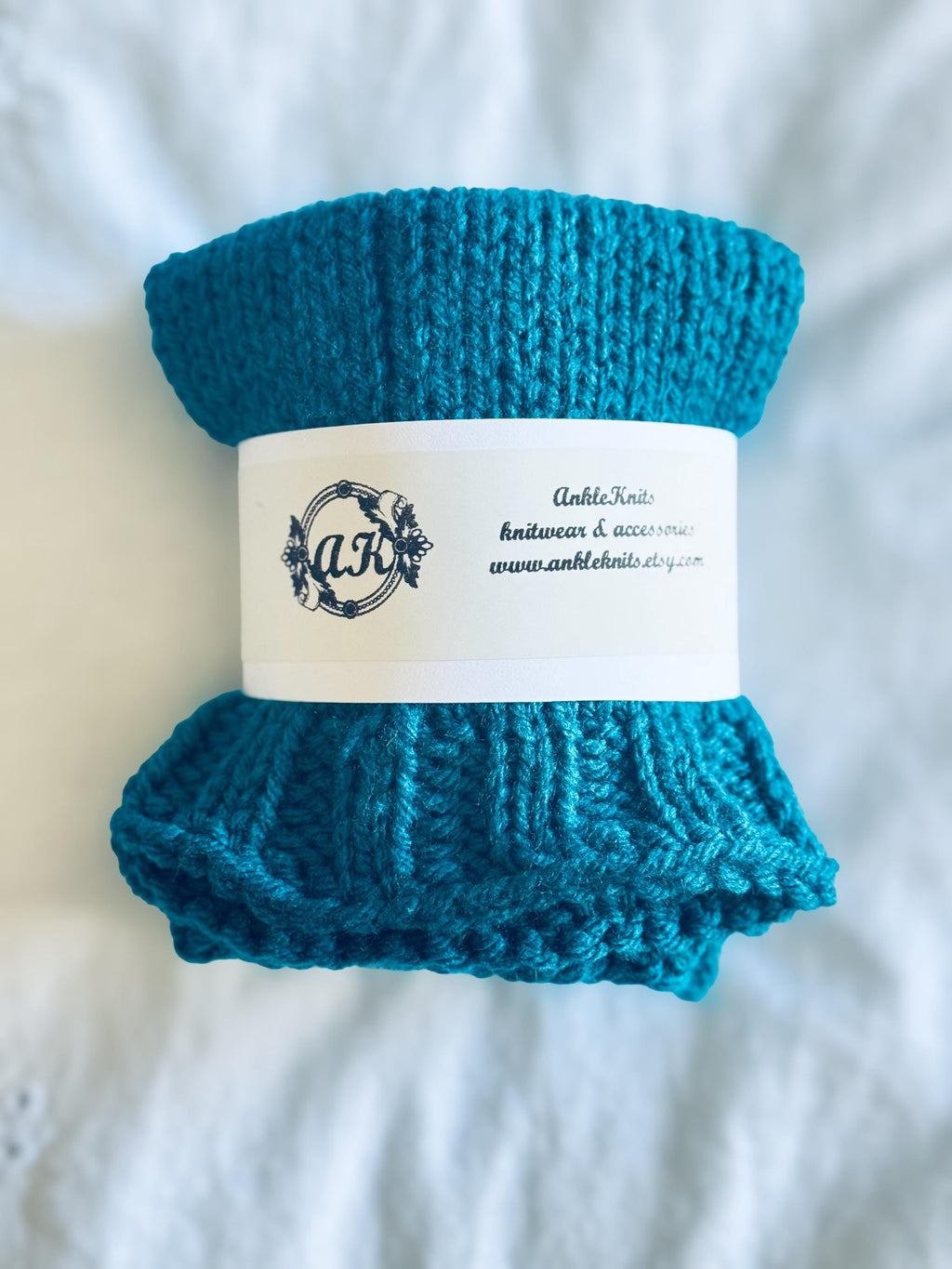 Knitted Ankle Warmers: Light Beige Acrylic Leg Warmers