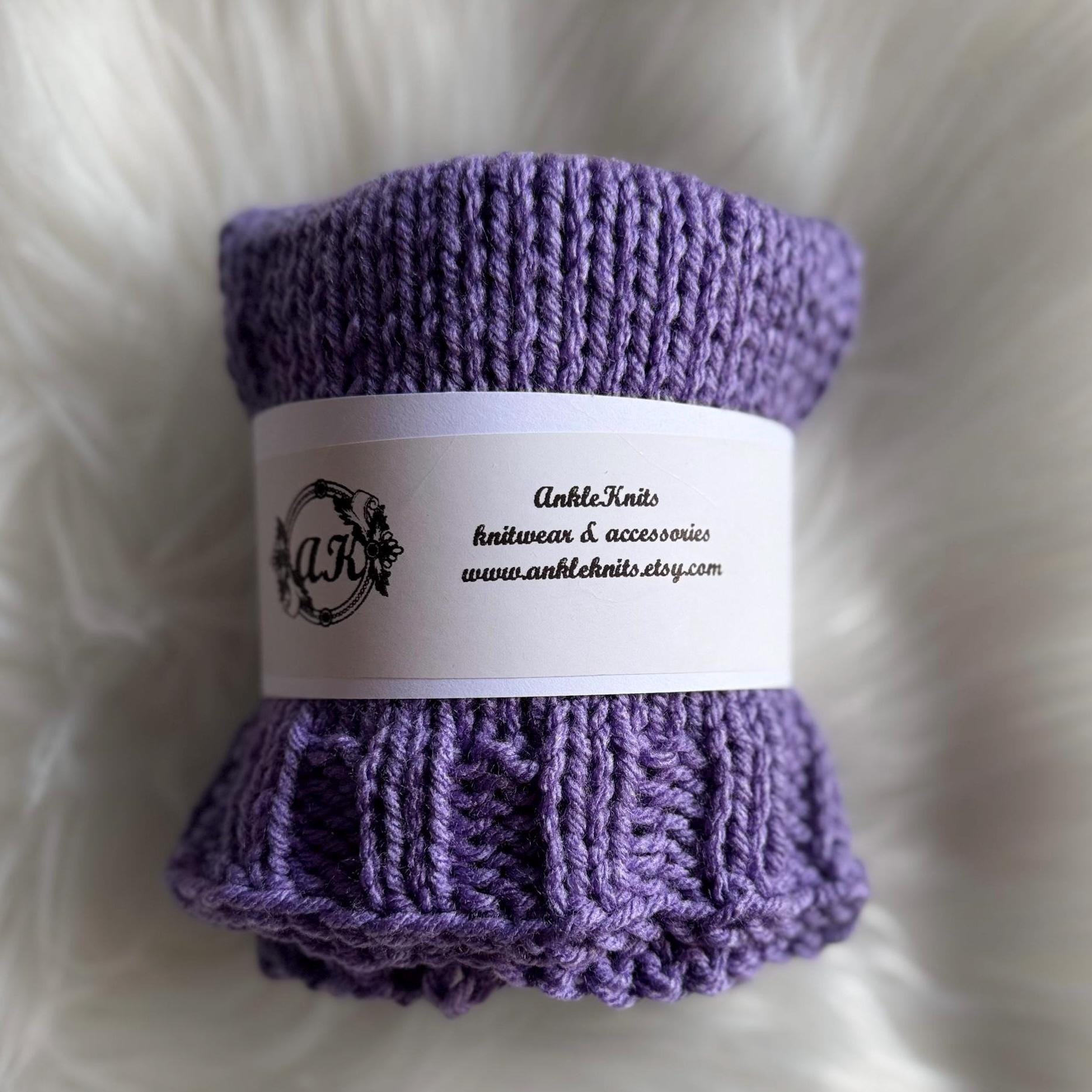 Knitted Ankle Warmers: Colorful Adult Leg Warmers, Boot Cuffs