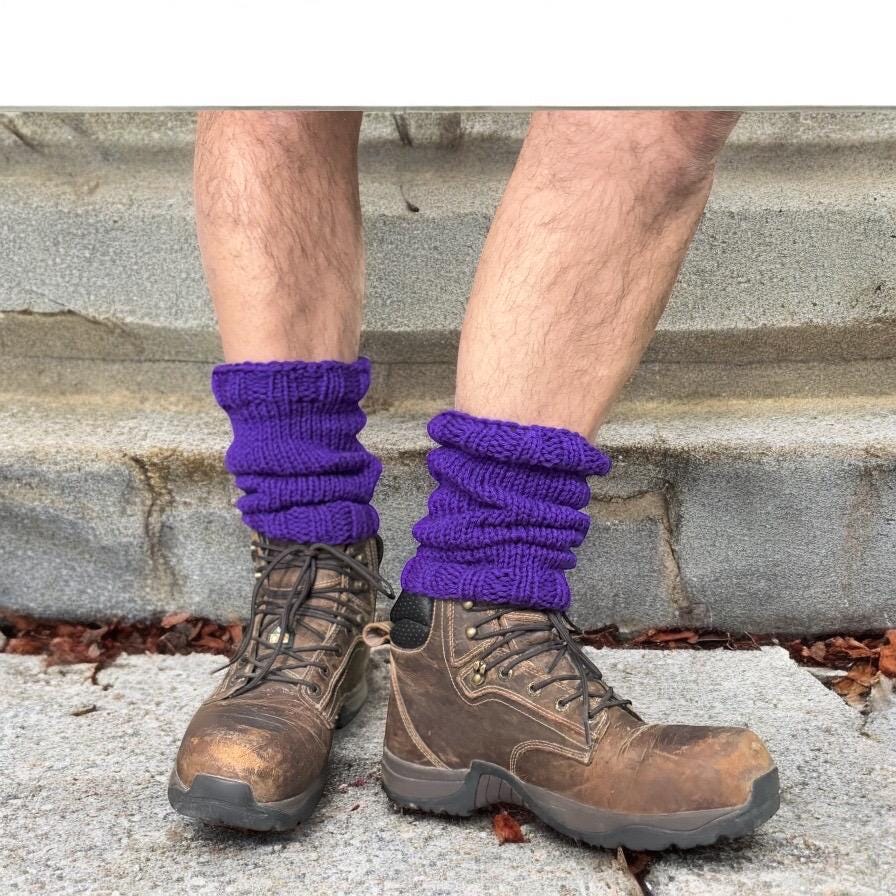 Knitted Ankle Warmers: Short Acrylic Leg Warmers, Gender Neutral