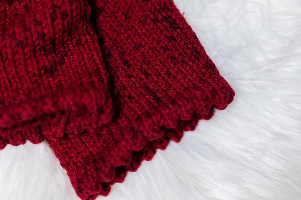 Burgundy Knit Knee-High Leg Warmers for Women