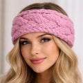Chunky headband knitted in pink color for her